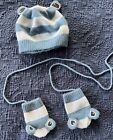 New Authentic PORTOLANO KIDS 100% CASHMERE BABY Set ( A Hat And Mittens ) 6-9 M
