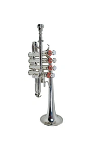 Piccolo Trompete Nickel Und Anfertigung Mit Hartschale Tasche Und Mundstück - Bild 1 von 7