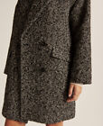 NWT Abercrombie Fitch Short Wool Texture Blend Coat Petite XXS Black Herringbone