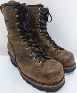STIVALI CHIPPEWA CHIP-A-TEX IMPERMEABILI PUNTA ACCIAIO PELLE MARRONE, UK7 US8M EU41 K528 - Foto 1 di 12