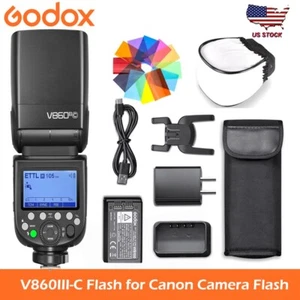 US Godox V860III-C 2.4G E-TTL Li-on Battery Speedlite Flash Light For Canon Cam - Picture 1 of 12