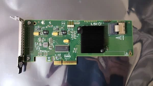 LSI MEGARAID SAS9211-i4 4 PORT SATA/SAS PCIe x4 RAID 0,1,10 LOW PROFILE CARD - Picture 1 of 6