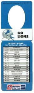 DETROIT LIONS ~ 1987 Beer Hang Tag Schedule ~ FREE SHIPPING - Picture 1 of 1