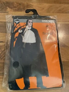Kapuzen-CAPE schwarz Erwachsene Magier Vampir Dracula Zauberer Kostüm Einheitsgröße - Bild 1 von 2