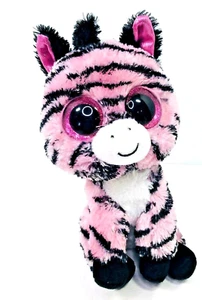 TY Beanie Boos Pink Black Zebra 6" Plush Zoey Glitter Eyes  - Picture 1 of 4