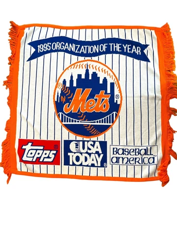 Vintage New York Mets Huge Throw Blanket Topps Baseball Sponsored Made In USA Cover