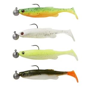 Savage Gear Gummifisch Set mit Jigkopf 10.5 cm 4 Stück Fat Minnow - Picture 1 of 3