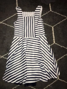 Kids Dress, Dark Blue and White Striped - Picture 1 of 7