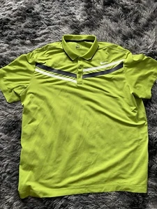 Nike Men's XL Polo Shirt Golf Tour Performance Dri Fit Green Stripes - Picture 1 of 5