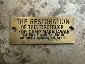 Camp Ma-Ka-Ja-Wan Northeast Illinois Council Boy Scout Fire Truck Tag Badge - Picture 1 of 1