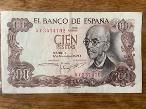 Billete Español 100 Pesetas 1970 No.5G5794917 820f - Imagen 1 de 2