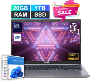 ASUS VivoBook Laptop Office 2024 15.6" Touch Intel Core i3 20GB RAM 1TB SSD Pro - Picture 1 of 8
