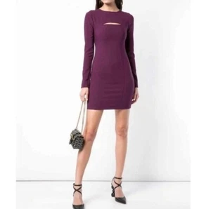 Likely Keller langärmliges Minikleid lila Pflaume Größe 8 Medium UVP 188 $ - Bild 1 von 12