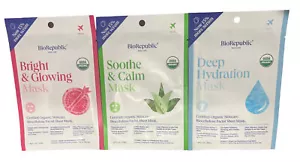 BioRepublic beruhigende & ruhige organische Gesichtsmaske | Hydrate, hellt 3er-Pack auf - Bild 1 von 3