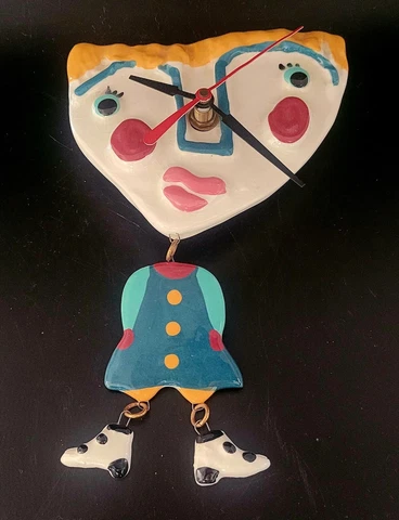 Vintage Clock Ceramic Wall Hanging Picasso Abstract One-Of-A-Kind Cover