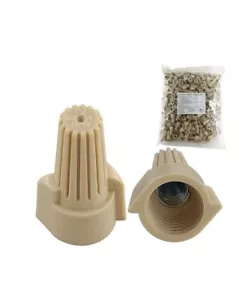HS Winged Electrical Tan Wire End Connector Caps Bulk Small Twist-On 500ct NEW - Picture 1 of 4