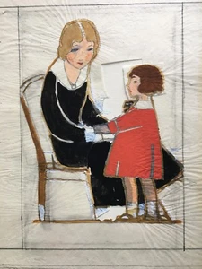 Margaret Iannelli Originalzeichnung Prairie School Peer of FL Wright um 1925 - Bild 1 von 3