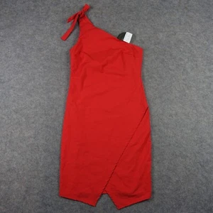 Revival The Label Dress Womens Medium Red One Shoulder Fold Over Sandy Party VTG - Picture 1 of 18