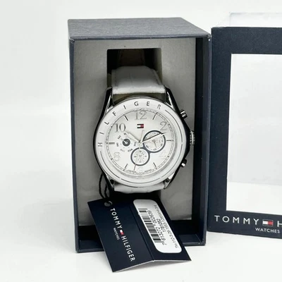 Tommy Hilfiger 45mm Steel White Dial Quartz Men Watch 1781052 - image 1 of 4