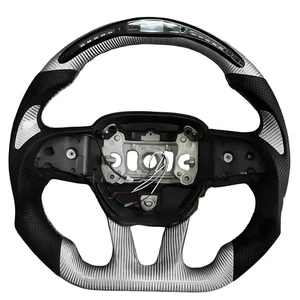 Carbon Fiber Steering Wheel W/LED Fits Dodge Charger Challenger Durango 2015 UP - Picture 1 of 4