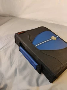 Atlantic 20 CD DVD Game Blue Case Holder Organizer Disc Black With Handle  - Picture 1 of 8