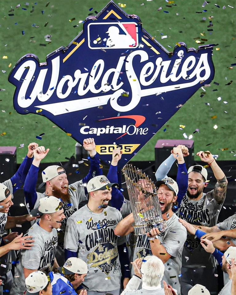 2025 洛杉矶道奇队 8 x 10 照片世界系列冠军克莱顿·克肖 — 第 1/1 张图片