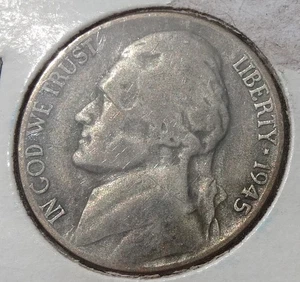 1945-P Jefferson 35% argento guerra nichel - Foto 1 di 2
