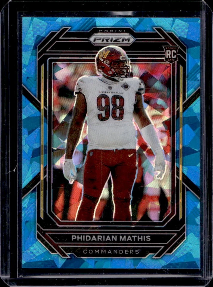 2022 Prizm Phidarian Mathis RC Blue Ice Rookie #2/99 Commanders - Image 1 of 2