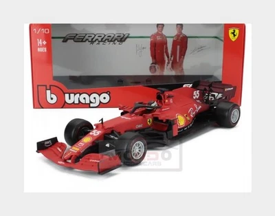 1:18 Burago Ferrari F1 Sf21 #55 Season 2021 Carlos Sainz Jr. Matt Red BU16809SA - Immagine 1 di 2