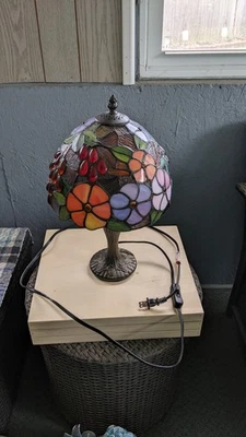 tiffany glass lamp 16 inch tall - Image 1 of 2