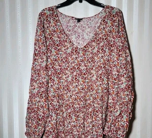 Torrid Sz 3 Textured Mini Skater Dress Floral Stretch Rayon L/S Pockets V-neck - Picture 1 of 7