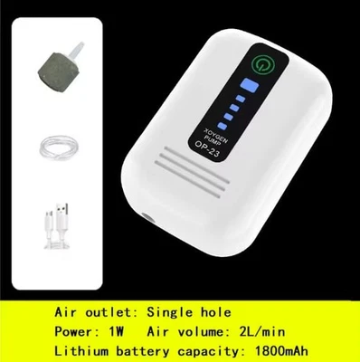 A - Portable Usb Oxygen  Compressor Rechargeable Air Pump Aquarium Fish Tank - Image 1 of 4