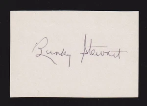Bunky Stewart ( Debut 1952 ) SENATORS SIGNED AUTOGRAPH AUTO 3x5 INDEX COA - Picture 1 of 1