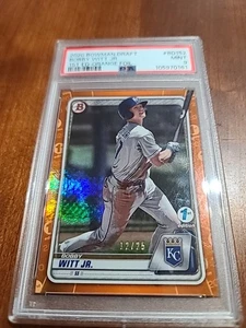 Bowman Draft 2020 #BD152 Bobby Witt Jr. primera edición lámina naranja/25 PSA 9 RC - Imagen 1 de 5