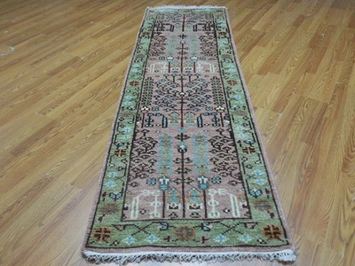 Alfombra turca Oushak, alfombra moderna multicolor, alfombra bohemia hecha a mano, 2,6 x 8,1 pies Foto 1 de 4