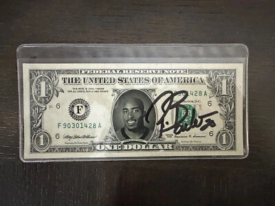 Ronde Barber Signed Autographed REAL $1 One Dollar Bill  NFL - Image 1 of 3
