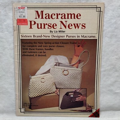 Rare Vtg 1979 MACRAME PURSE NEWS Vol 1 CLUTCH PURSE PROJECTS Plaid Book # 7332 - Image 1 of 4