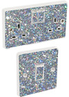 Silver Sequin Light Double Socket Switch Sticker with Vinyl Glitter Skin Cover