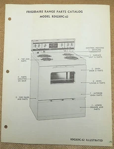 Frigidaire Electric Range Parts Catalog RDG309C-62 - Foto 1 di 1