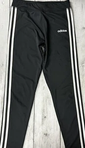 Adidas Girls Youth Size XL 16 Black White Stripes Legging Pants 0142 - Picture 1 of 6