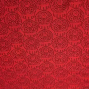 Skull Calavera Sewing Quilting Fabric Red Print Cotton FQ - Picture 1 of 2