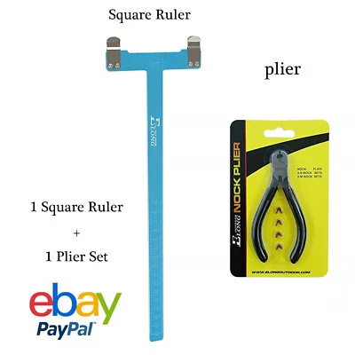 Archery Bow Nock Plier Points Strings Nock Tool Set +Square Ruler Color Blue - Image 1 of 4
