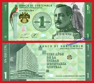 GUATEMALA 1 Quetzal Conmemorativo 1924-2024  (2023) Pick New  SC / UNC - Picture 1 of 2