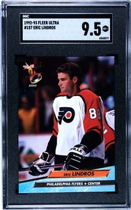 1992-93 Fleer Ultra #157 ERIC LINDROS Rookie RC Graded SGC 9.5 Rare - Picture 1 of 2