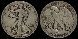 1935 Walking Liberty Half Dollar Silver US Type Coin Obsolete Philadelphia - Picture 1 of 3