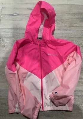 Champion Sportswear Youth Girls Medium Pink Hooded Rain Jacket - Image 1 of 4