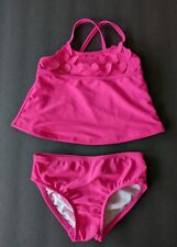 Girl's Size 3T Carter's 2 Piece Swim Suit Hot Pink Hearts Top & Bottom