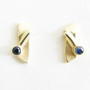 Ohrringe Gold Saphir Ohrstecker Ohrschmuck 375er / 9 kt GoldschmuckEdelstein - Bild 1 von 5