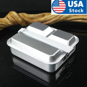 Outdoor Mess Kit US Military Camping Stainless Steel Mess Tin Cookware Canteen - Picture 1 of 16