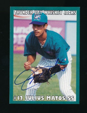 1996 1997 Thunder Bay Whiskey Jacks Team Issue #14 Julius Matos signed auto